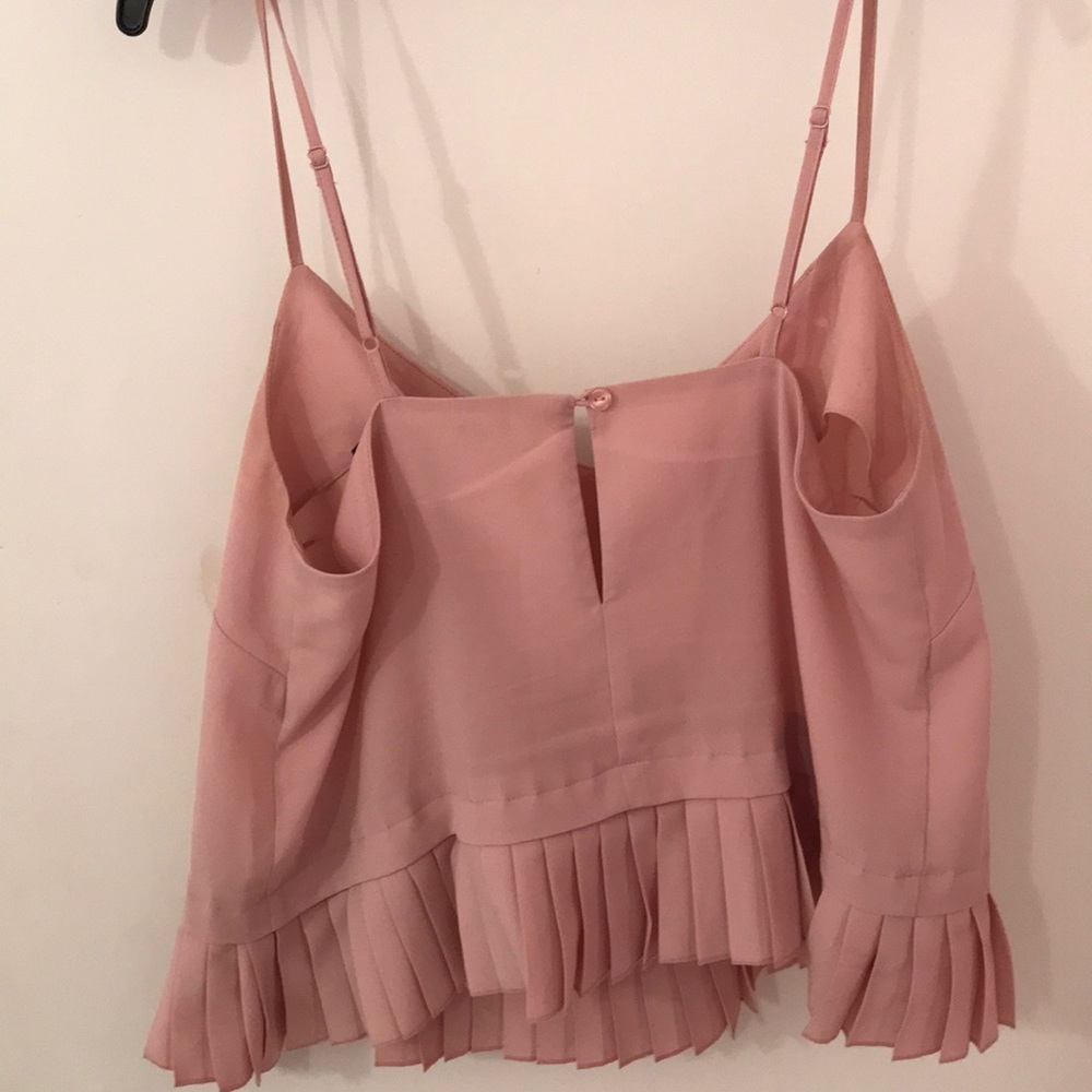 Pink French Connection Tank with Ruffles - Picture 2 of 3